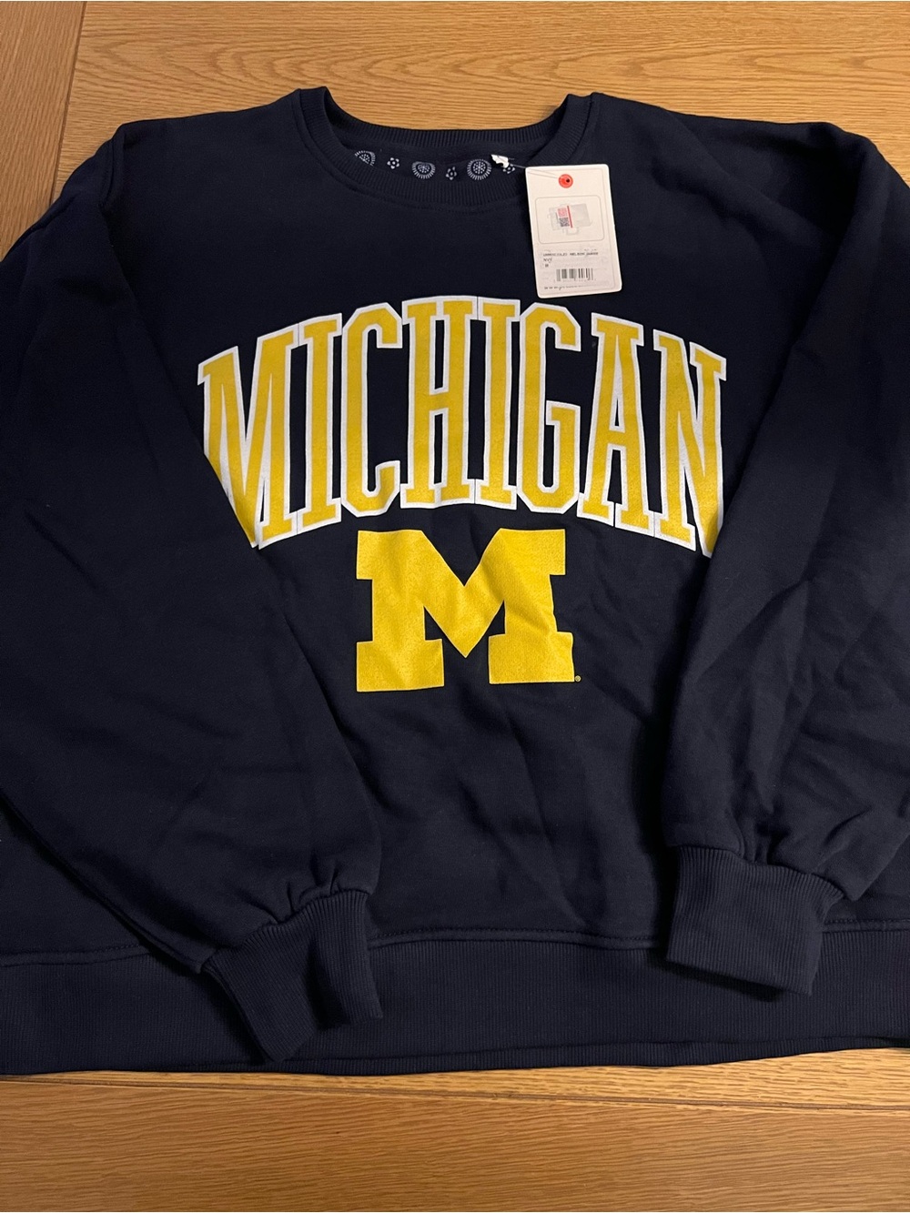 Michigan Crewneck Sweatshirt - Navy with Yellow Logo